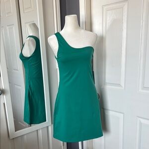 NEW LISTING! Girlfriend Collective Green One-Shoulder Sports Dress